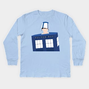 syd in police box costume Kids Long Sleeve T-Shirt